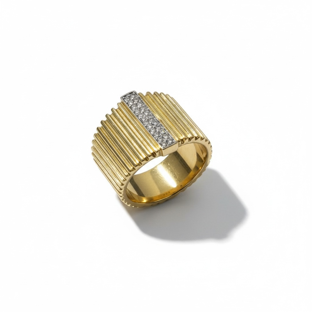 Ribbed Cocktail Ring