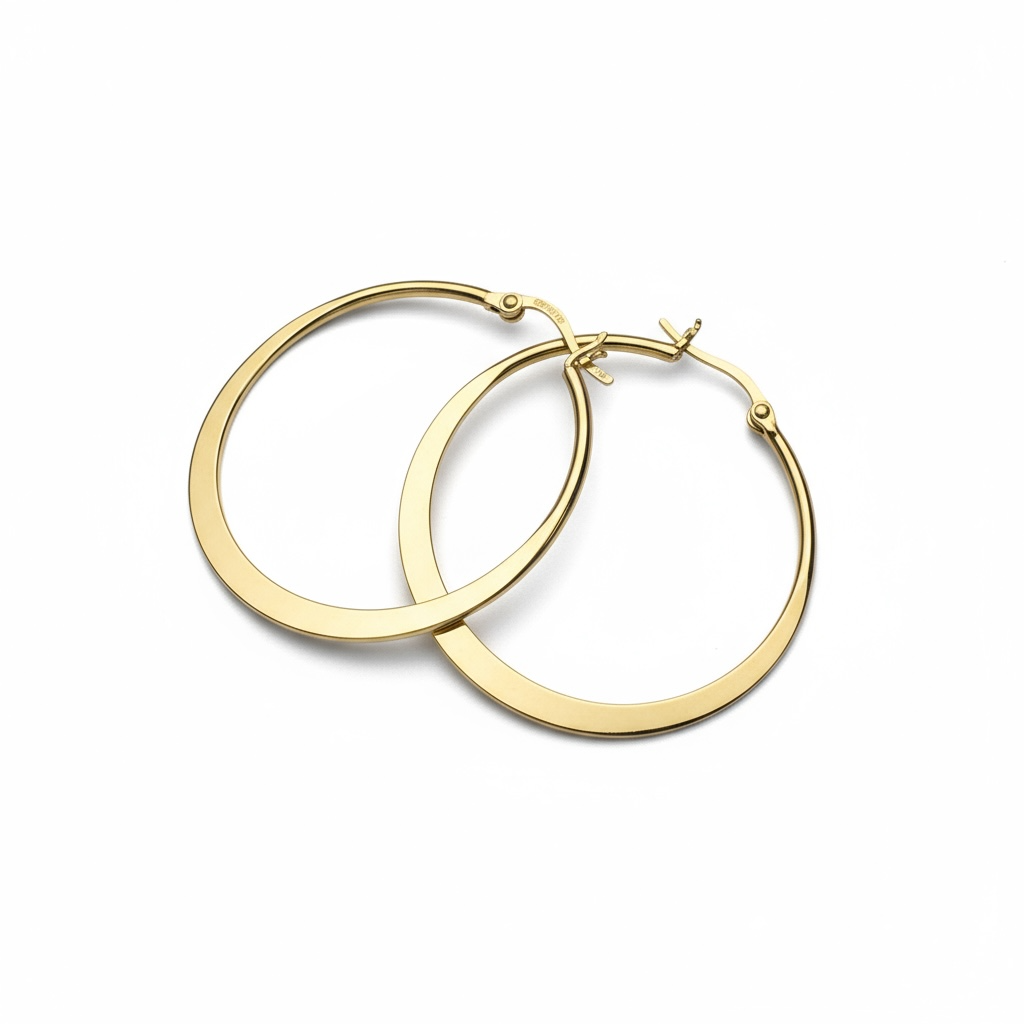 Flat Gold Hoops