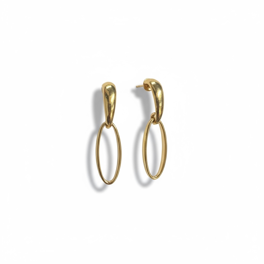 Gold dangling earrings