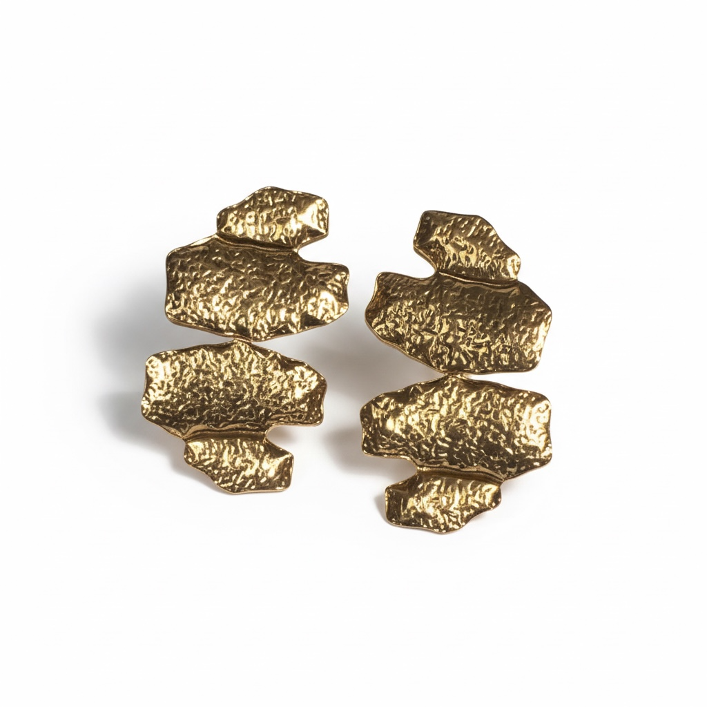 Large Hammered Statement Earrings