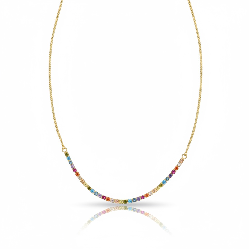 Rainbow Tennis Necklace