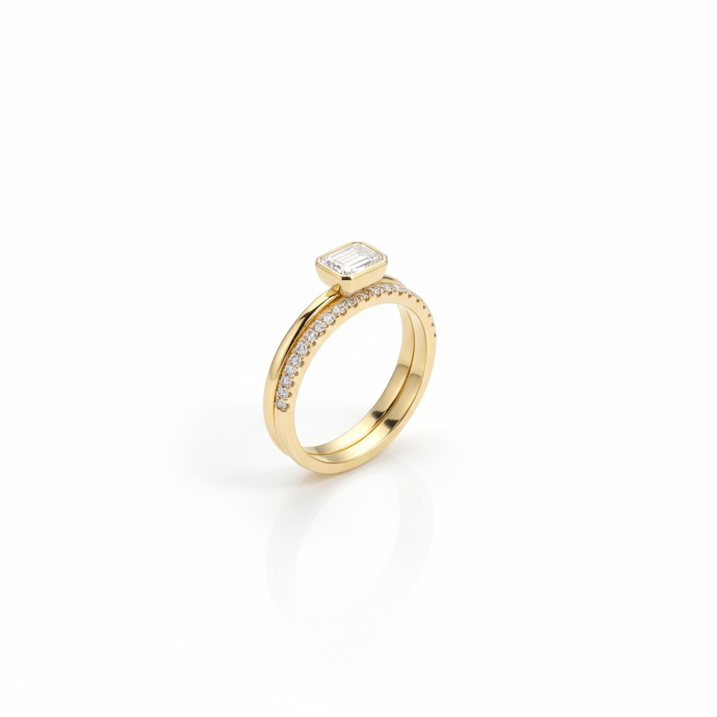 Emerald bezel ring