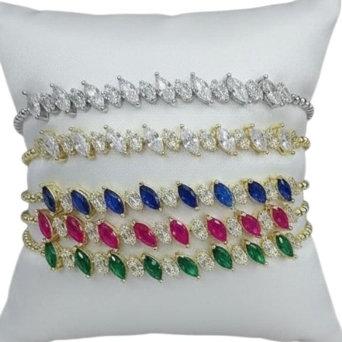 Marquise Colored Half Tennis Bracelets