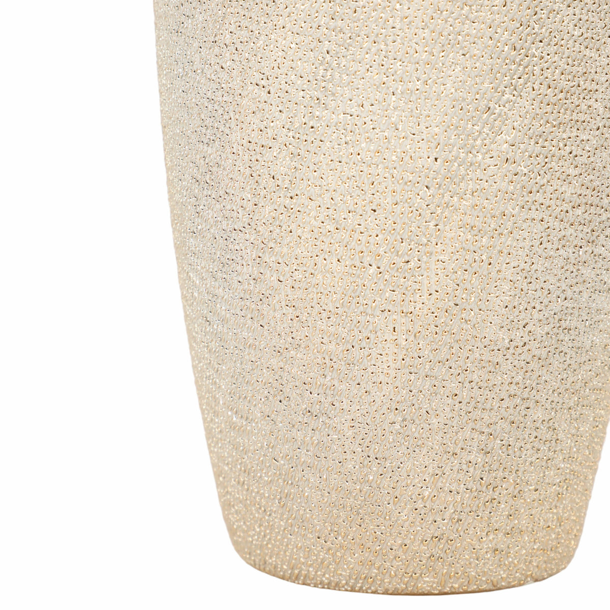 Decorative Vase - Silver Ceramic Teardrop Textured, 12 in.