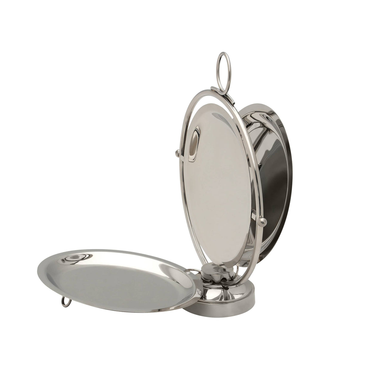 Godinger Round Foldable 3-tier Tray - silver or gold