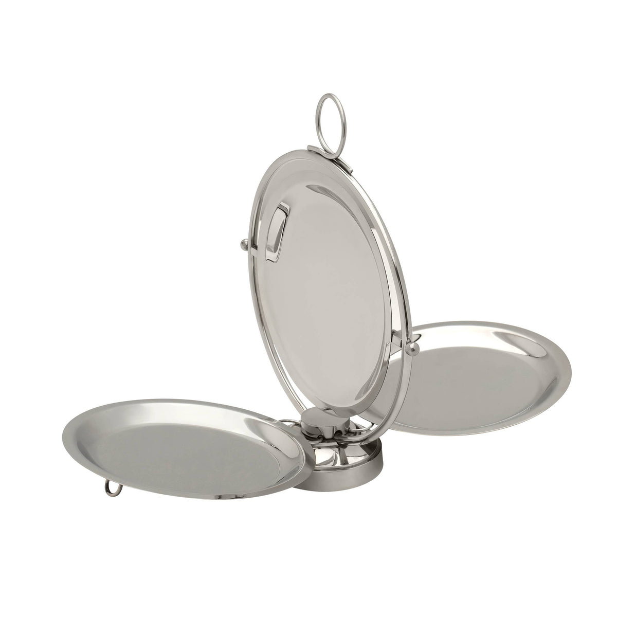Godinger Round Foldable 3-tier Tray - silver or gold