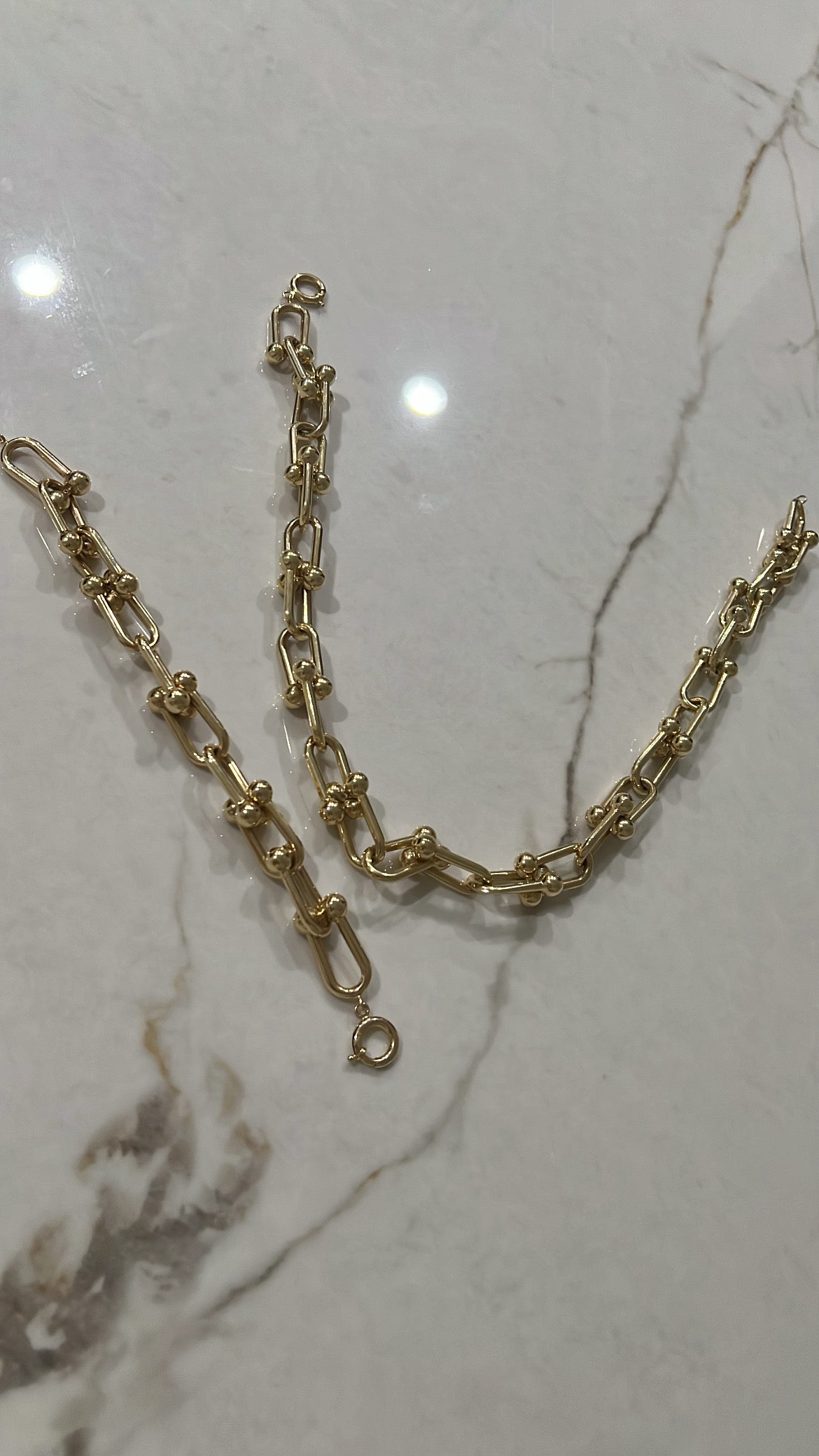 Chunky 14k gold statement bracelet