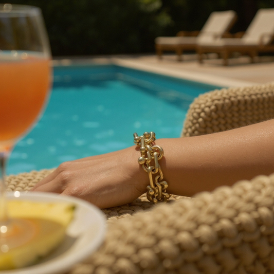 Chunky 14k gold statement bracelet