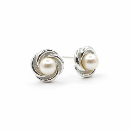 Sterling Pearl Studs