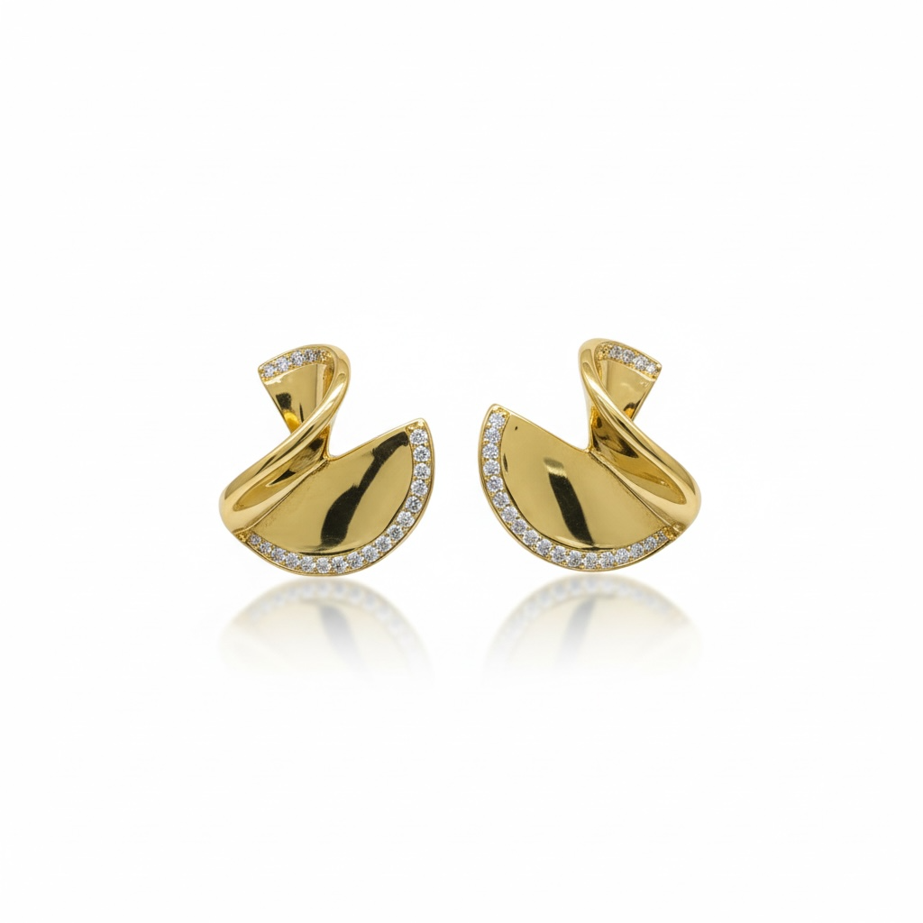 Folded Disc Statement Earrings