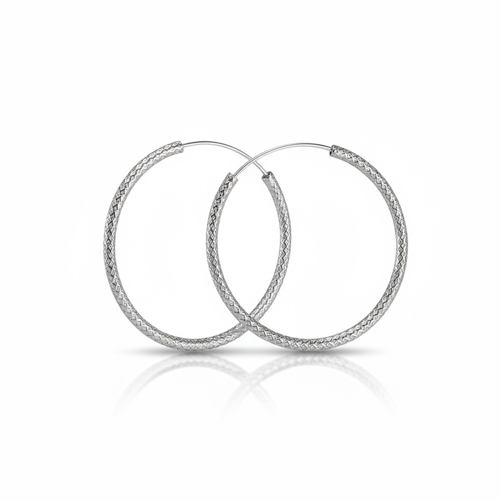 Hammered Silver Hoops