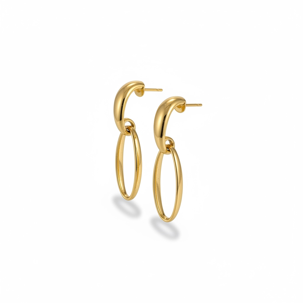 Gold dangling earrings