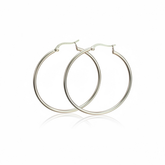 Large Silver Hoops