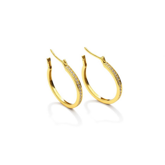 Oval CZ Hoops