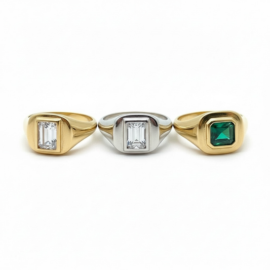 Emerald Pinky Rings