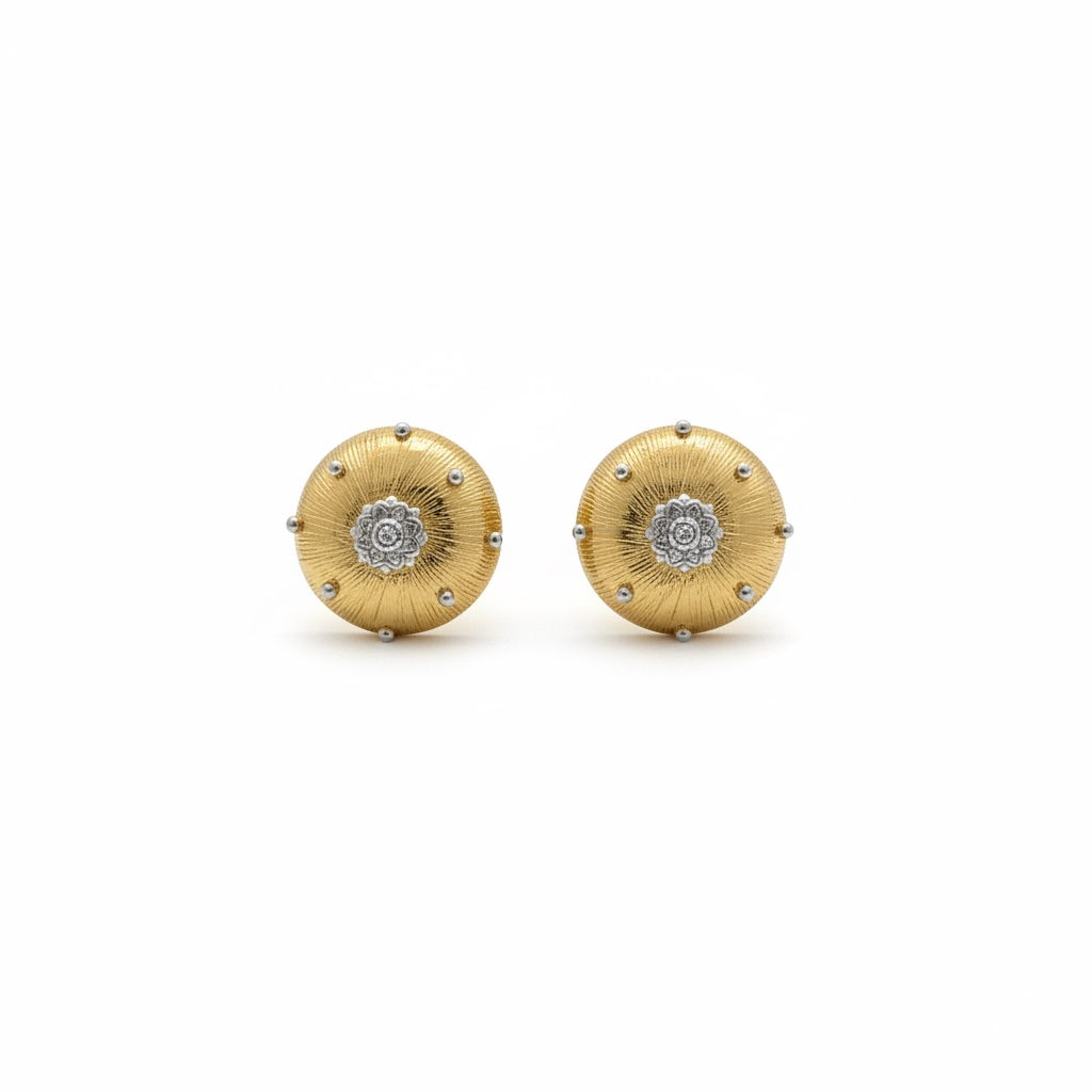 Vintage style button earrings