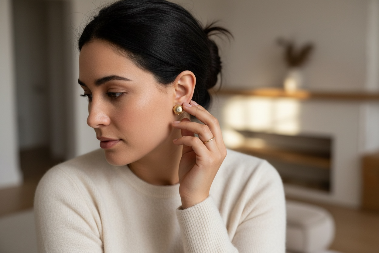 Vintage style button earrings