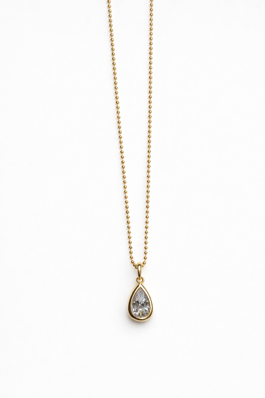 Bezel Pear Necklace