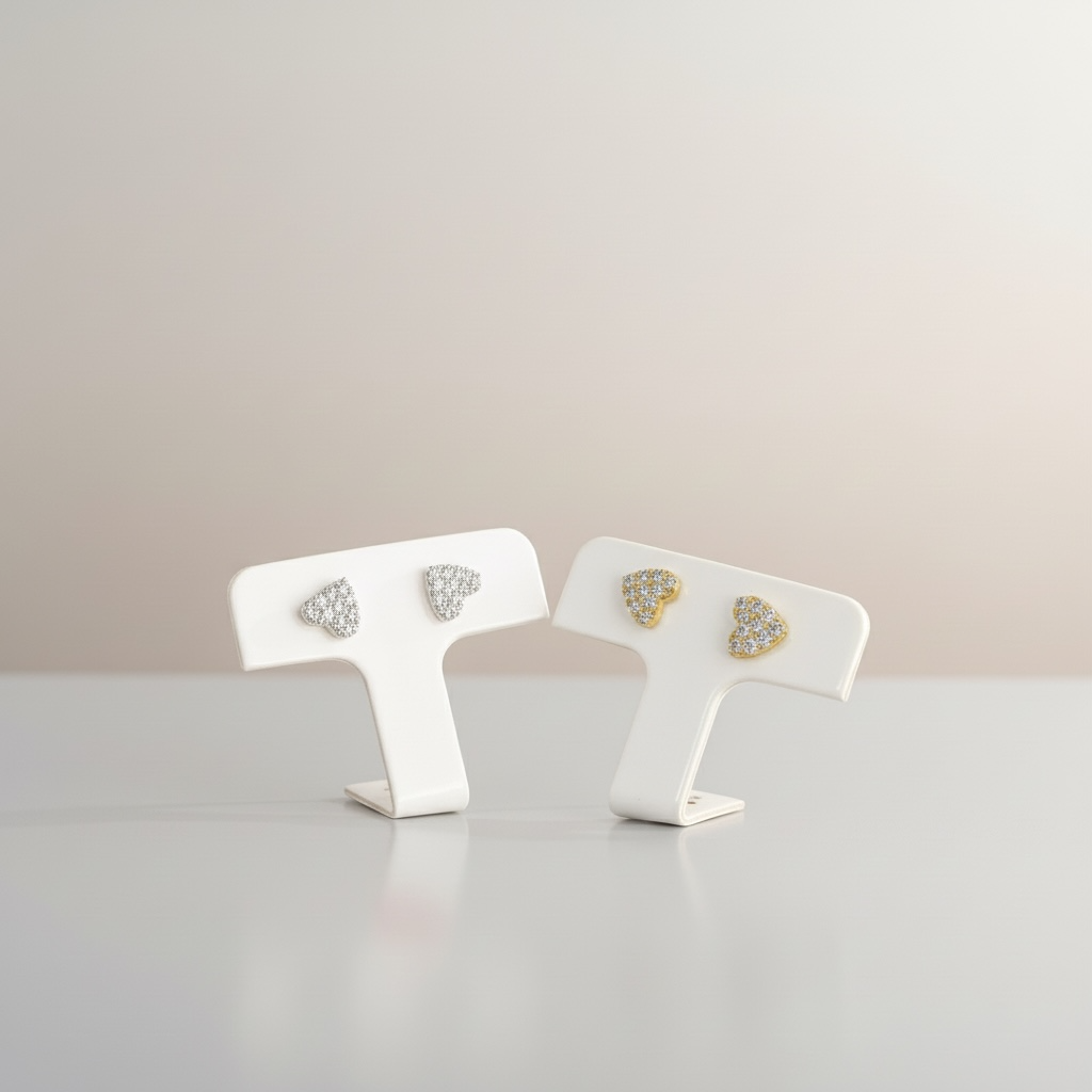 Diamond Heart Studs