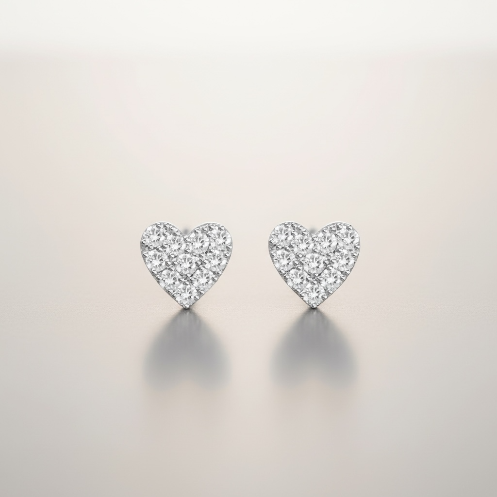 Diamond Heart Studs