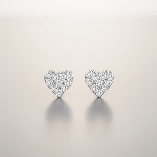 Diamond Heart Studs
