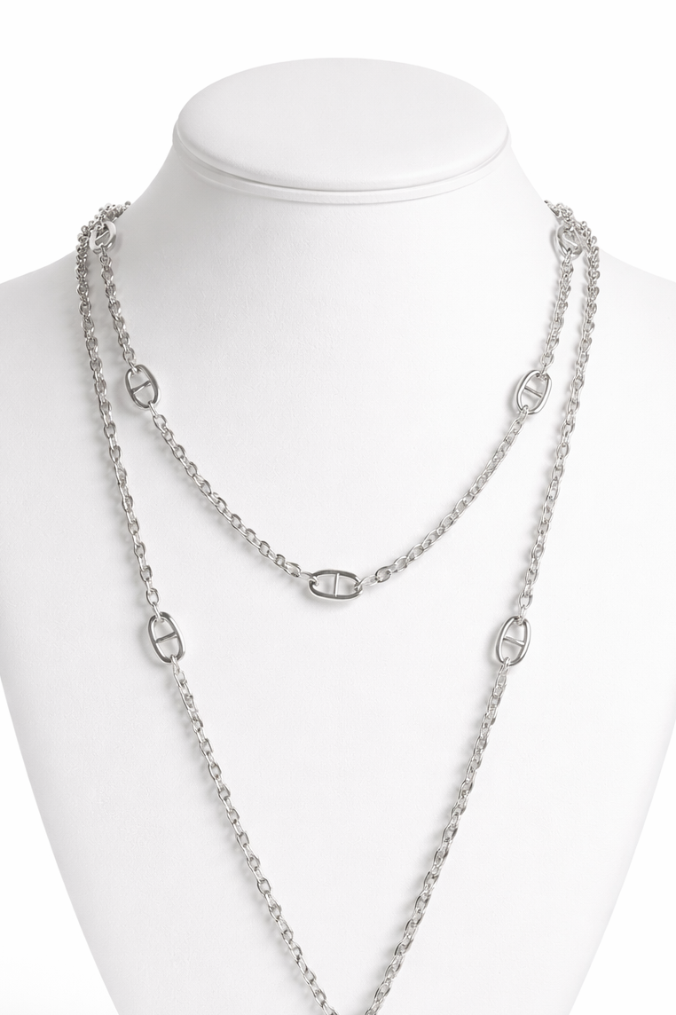 Long Silver Link Chain