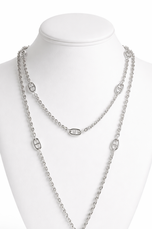 Long Silver Link Chain