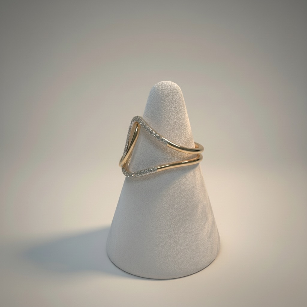 Sterling Diamond Interlocked Ring