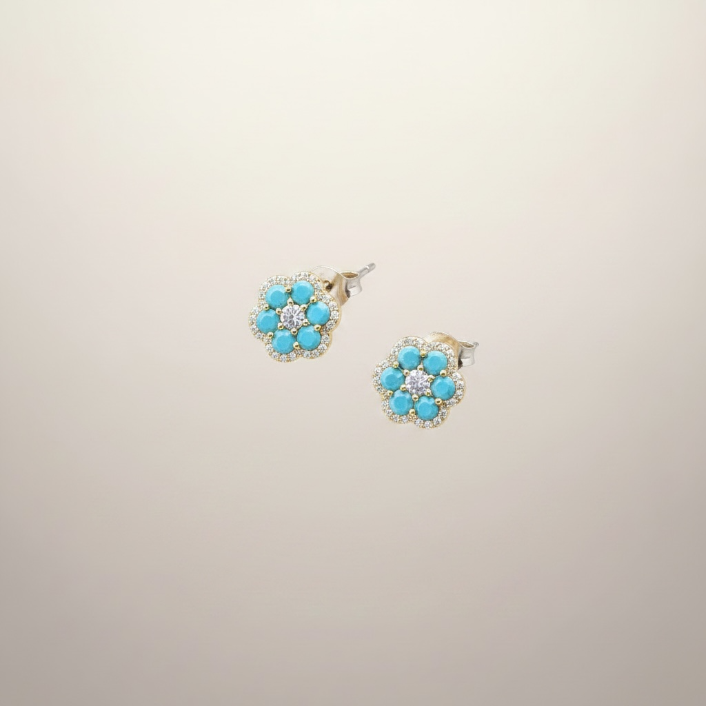Turquoise Flower Earrings