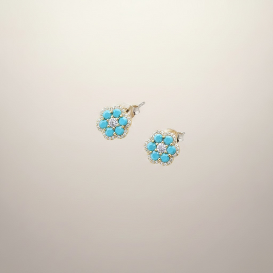 Turquoise Flower Earrings