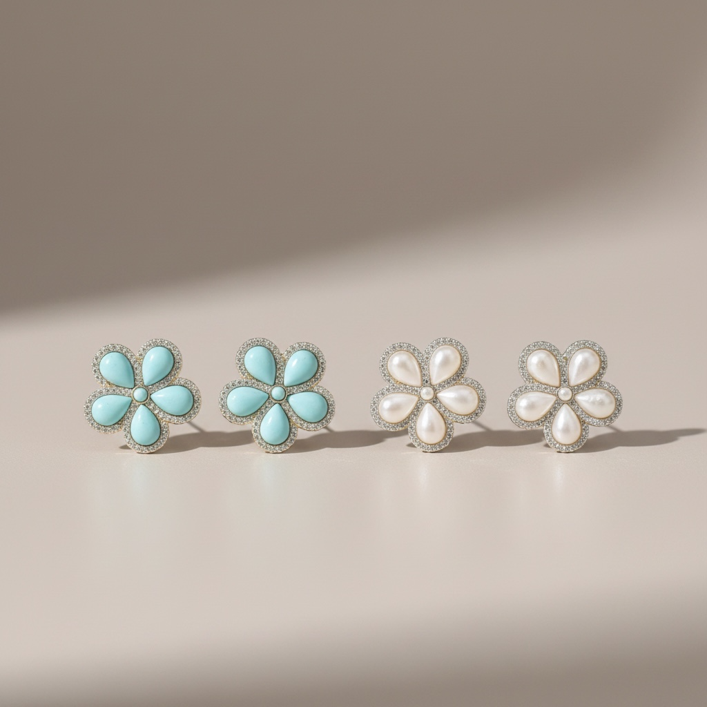 Flower Stone Studs