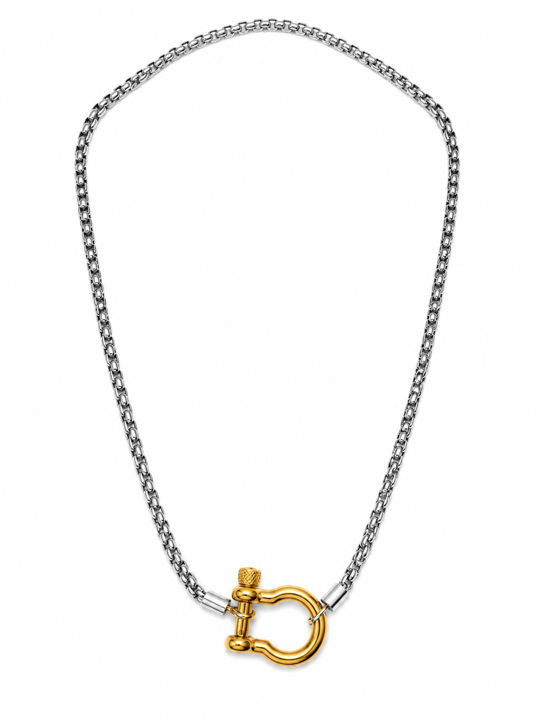 Two Tone Horseshoe Necklace