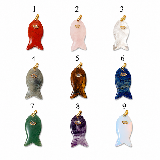 Natural Stone Fish Charms