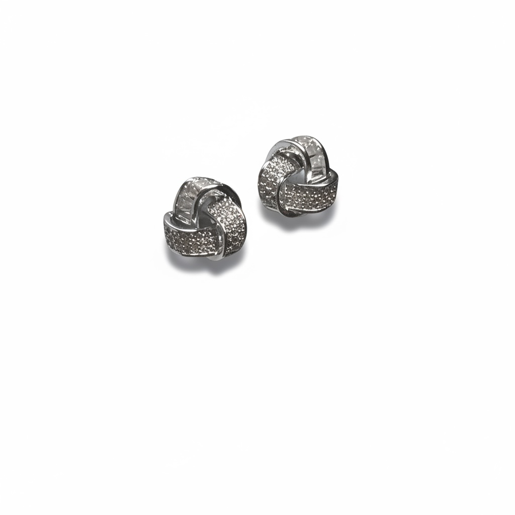 Silver Love Knot Studs