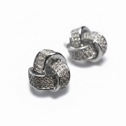 Silver Love Knot Studs