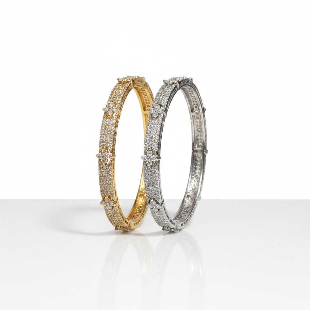 Pave Clover Bangles