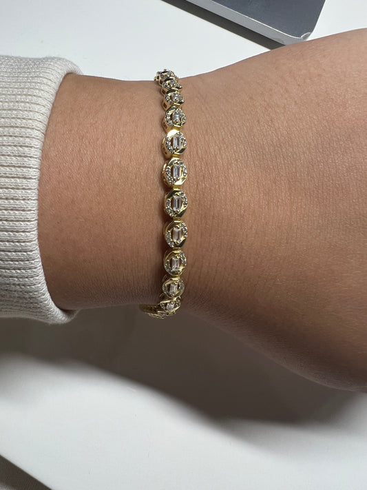 Dainty oval tennis bracelet