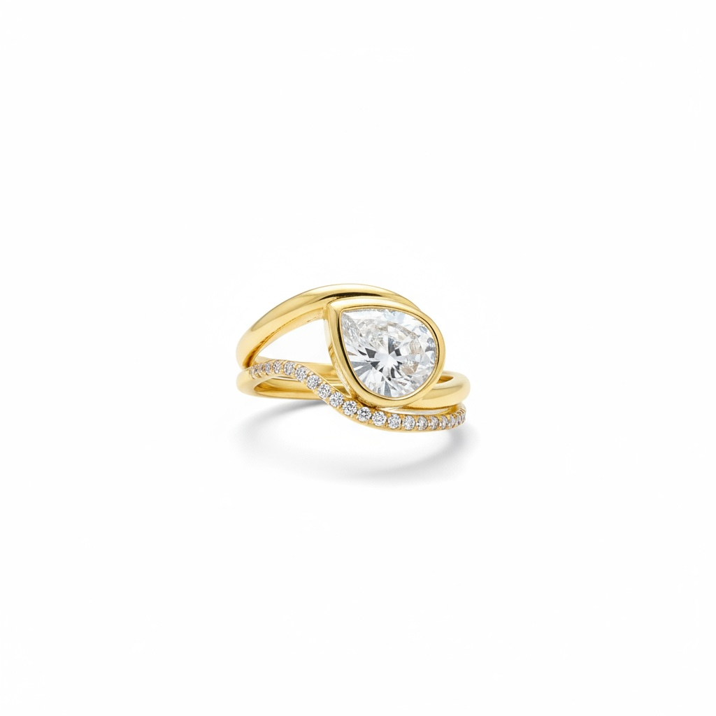 Pear Bezel Ring