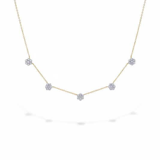 CZ flower Necklace