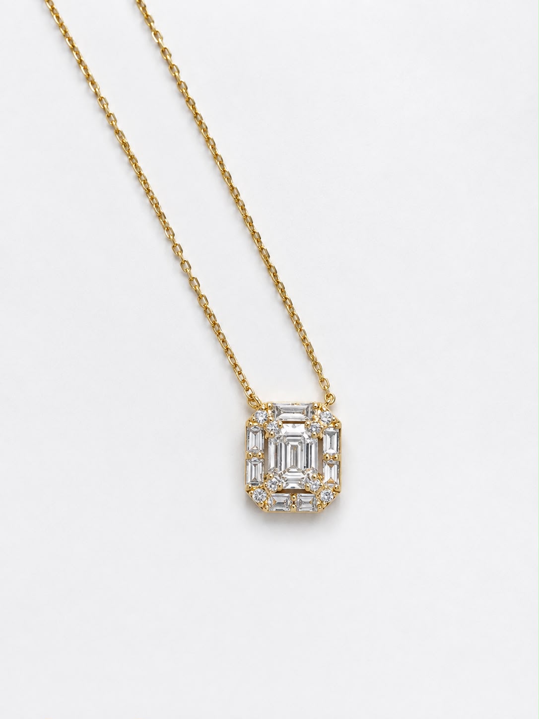 Emerald Cut CZ Necklace