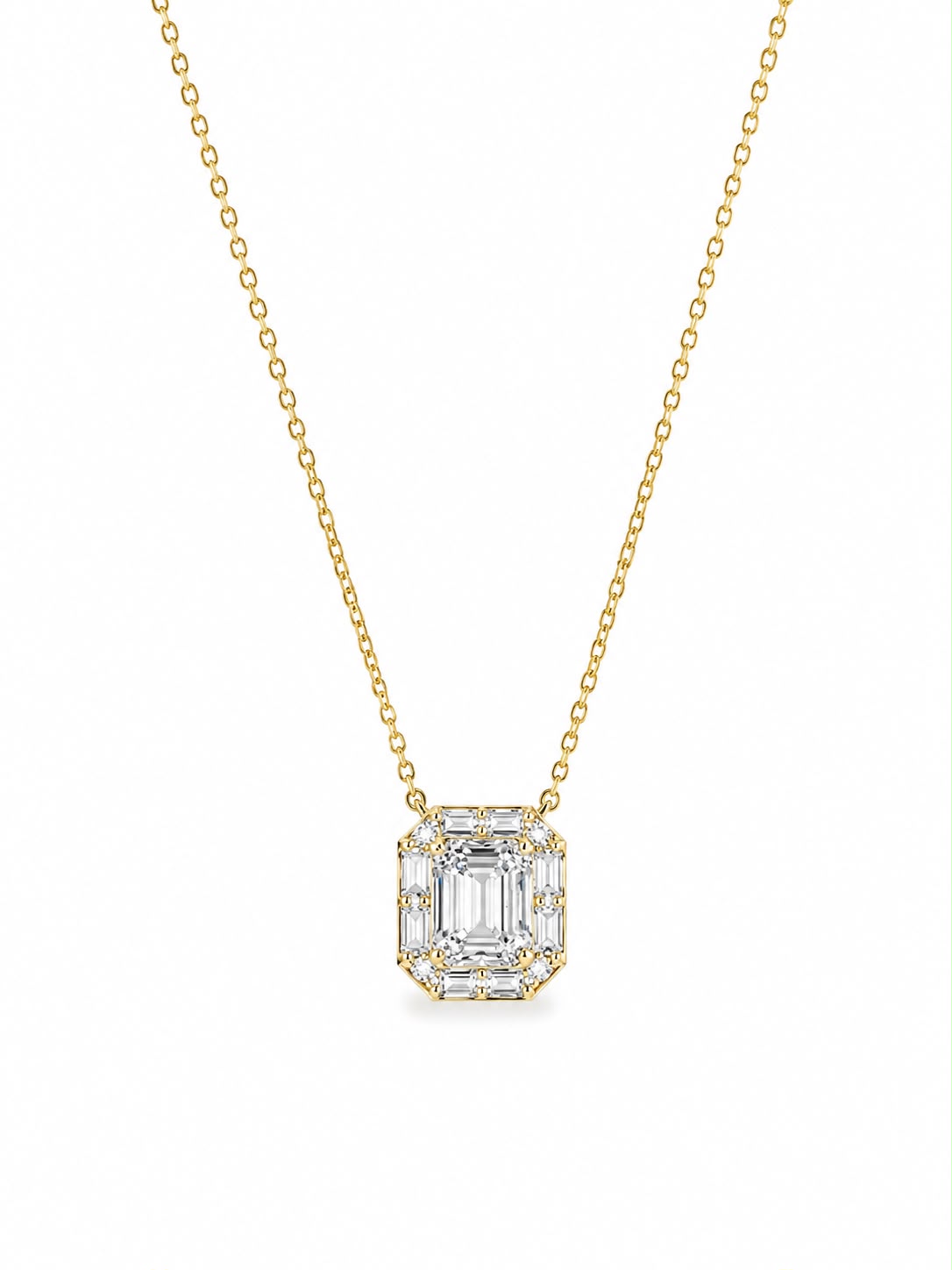 Emerald Cut CZ Necklace