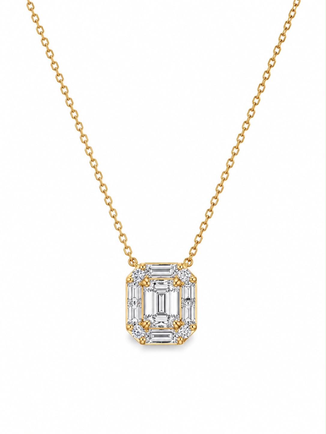 Emerald Cut CZ Necklace