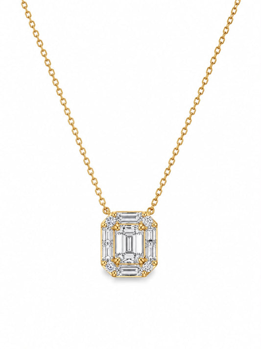Emerald Cut CZ Necklace